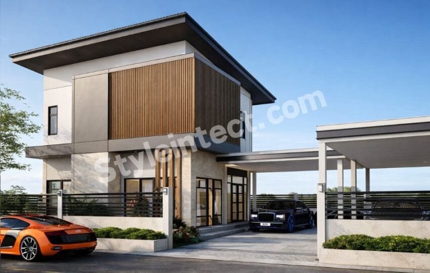 Affordable Architect Exterior Design – Horizon Crest Villa | Modern Luxury House Elevation & Contemporary Home Architecture