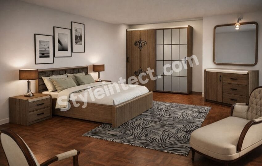 Modern Wooden Bedroom Interior Design with Smart Wardrobe and Elegant Storage Solutions