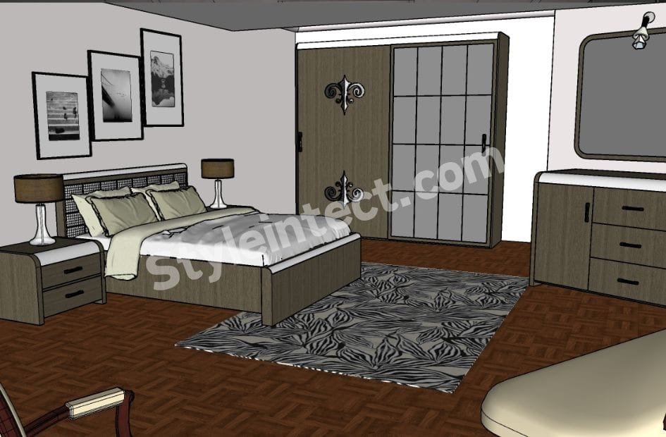 Modern Wooden Bedroom Interior Design with Smart Wardrobe and Elegant Storage Solutions