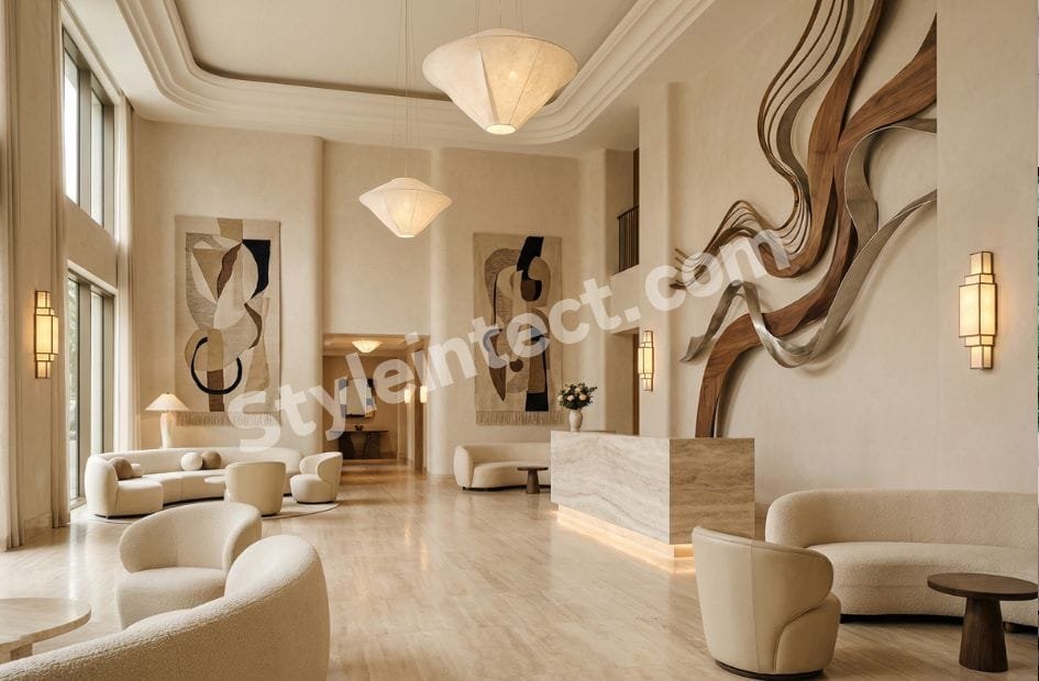 Luxury Hotel Lobby Interior Design with Modern Architecture and Elegant Contemporary Interiors