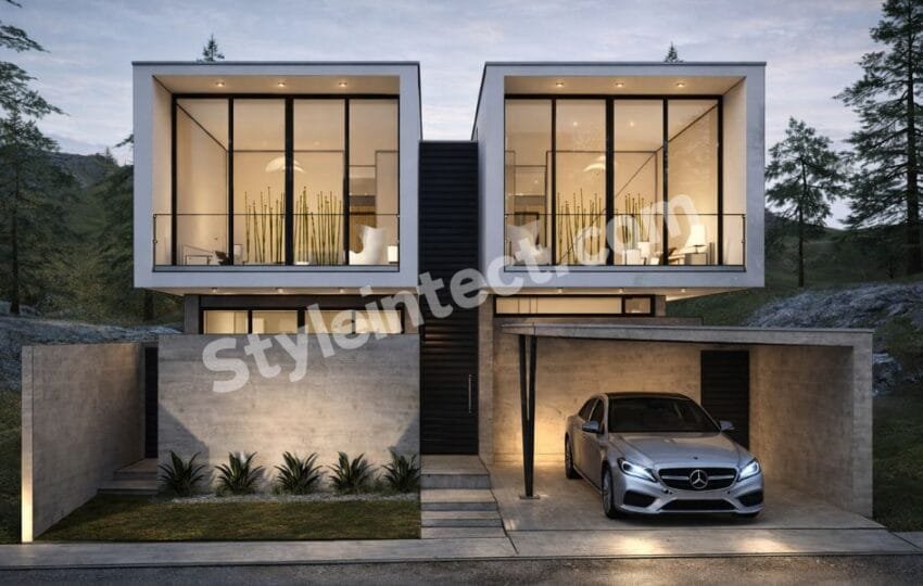 Affordable Architect Exterior Design – Nova Cube Villa | Modern Two-Storey House Exterior Design with Minimalist Luxury