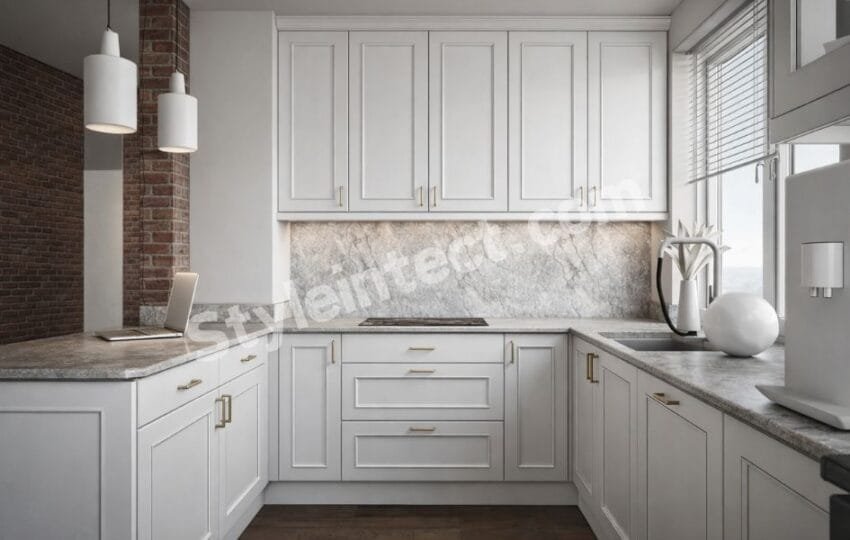 Classical Kitchen Design for Modern House with White Cabinets