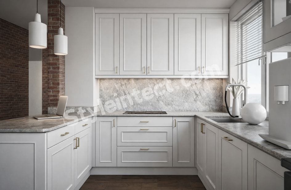 Classical Kitchen Design for Modern House with White Cabinets