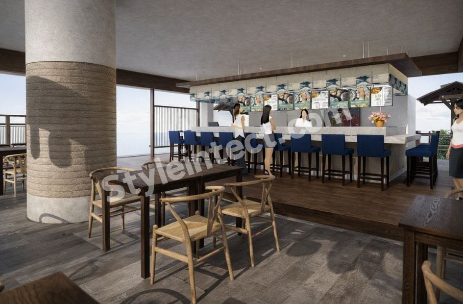 Modern Japanese-Inspired Restaurant Interior Design: Contemporary Café & Dining Space