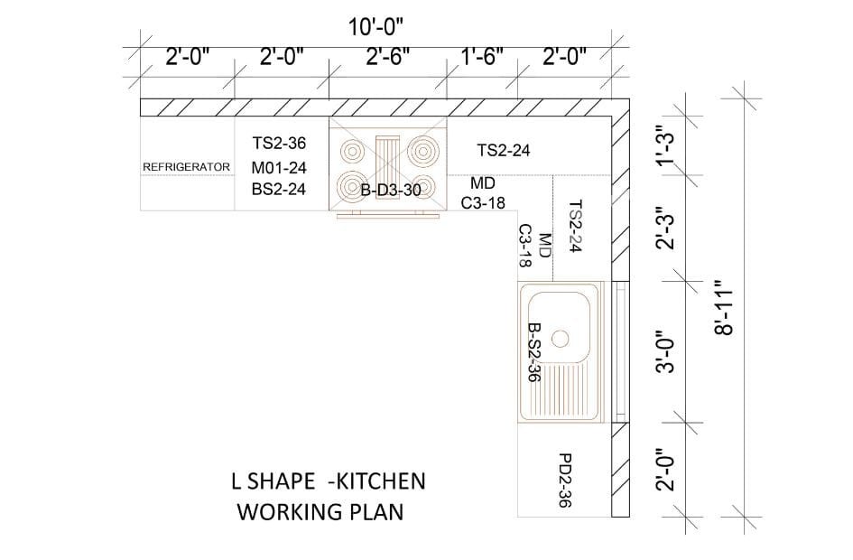 L-Shaped Kitchen Working Plan: A Smart Modular Kitchen Layout for Modern Homes