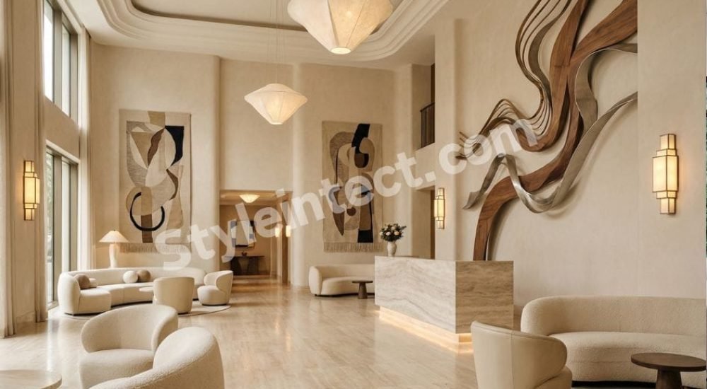 Luxury Hotel Lobby Interior Design with Modern Architecture and Elegant Contemporary Interiors